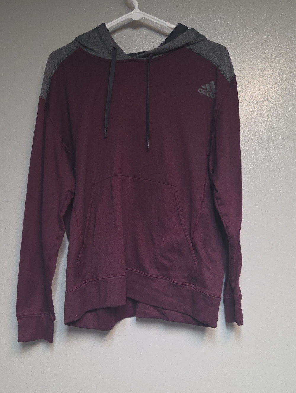 Adidas Boy's Maroon Hooded Pullover Sweatshirt
